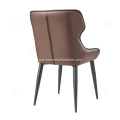 Italian minimalist white and brown color dining chairs